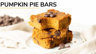 PUMPKIN PIE BARS | healthy recipe
