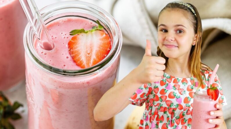 STRAWBERRY BANANA SMOOTHIE | just 4-ingredients