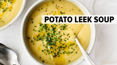 POTATO LEEK SOUP | the coziest vegetarian soup recipe for winter