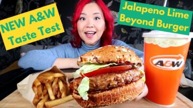 A&W PLANT-BASED Jalapeno Lime Beyond Burger Taste Test / Munching Mondays Ep.108