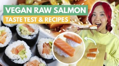 VEGAN RAW SALMON SASHIMI Taste Test & Recipes!