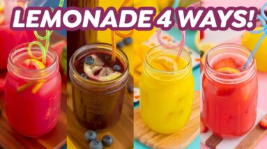 HOMEMADE LEMONADE 4 Ways – Strawberry, Mango & More!