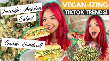 I Tried Viral TIKTOK Recipes & Made Them VEGAN! (Grinder Sandwich & "Jennifer Aniston" Salad)