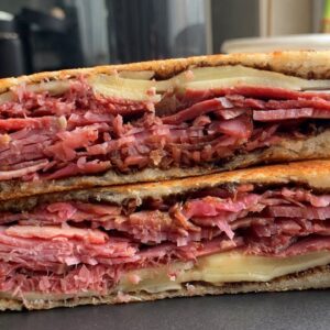 A Turkish inspired beef sandwich with meat from Turkey
