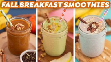 Breakfast Smoothies for Fall – Pumpkin, Pear & Pecan!