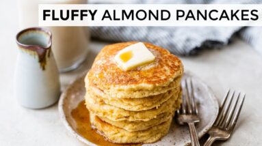 EASY ALMOND FLOUR PANCAKES | fluffy, Keto breakfast