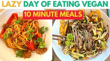 Realistic LAZY Day of Eating VEGAN (10 Minute Meals) | WHAT I ATE IN A DAY VEGAN 2022