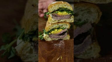 Leftover Steak & Hummus Sandwich
