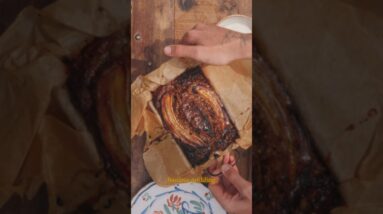 Moist & Sticky Banana Pudding 🍌which is healthier than regular banana breads 💪 #cooking #shorts