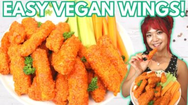 Vegan WINGS Made of TOFU (Buffalo & Barbecue)