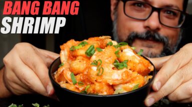 Indians try Bang Bang Shrimp for the first time
