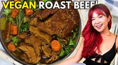 I Tried Making VEGAN ROAST BEEF... It was EASY & DELICIOUS!