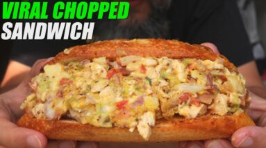Trying the VIRAL chopped Italian Sandwich
