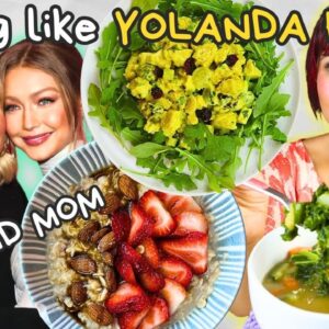 Eating Like YOLANDA HADID For a Day (ALMOND MOM DIET) But VEGAN